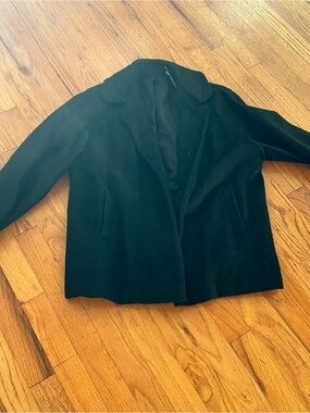 Vintage Black Open-Front Blazer Jacket